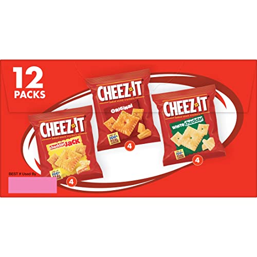 Cheez-It Cheese Crackers, Baked Snack Crackers, Lunch Snacks, Variety Pack, 12.1oz Box (12 Packs)